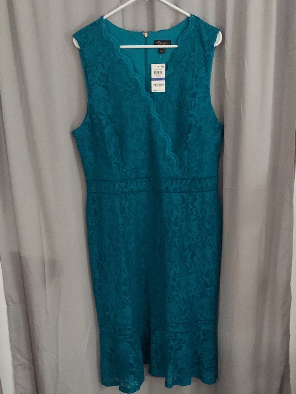 Thalia Sodi Teal Lace Midi Dress